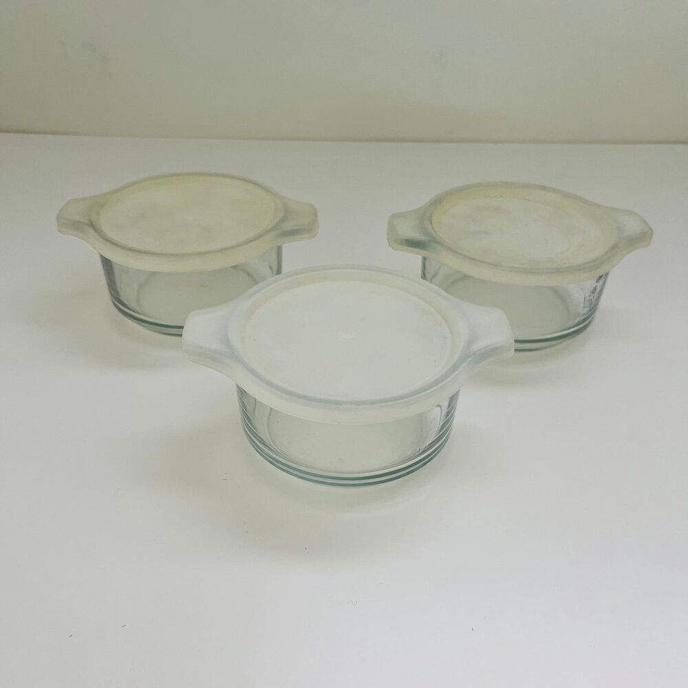 DYNAWARE PYR-O-REY Clear Glass Small Casserole Dishes With Lids, Set of 3
